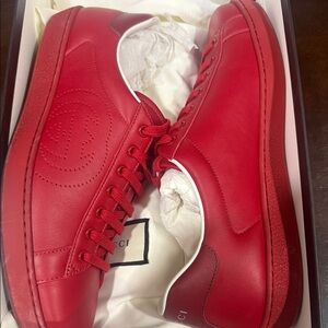 Gucci Red Leather Men's Sneakers